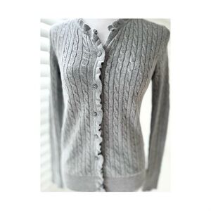 Eddie Bauer Women's Gray Cable Cardigan